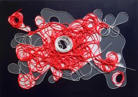 Influence, Mischtechnik auf Leinwand, 100x80 cm, 2017